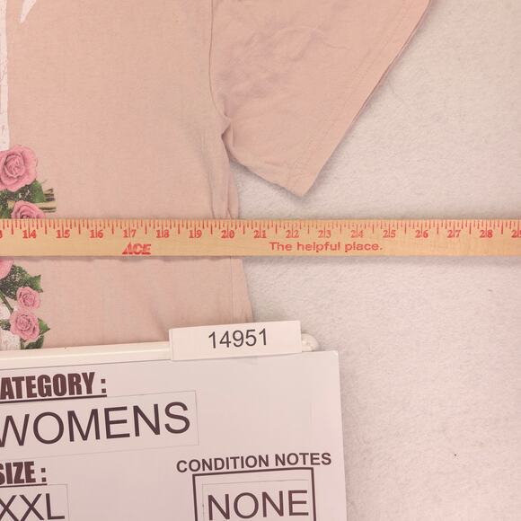 Guns And Roses Band Crew Neck Short Sleeve Graphic Shirt Womens Size 2XL Pink - Picture 7 of 9